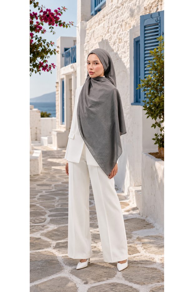 Textured Cotton Single-Color Ramie Shawl. Never Slips or Wrinkles.
