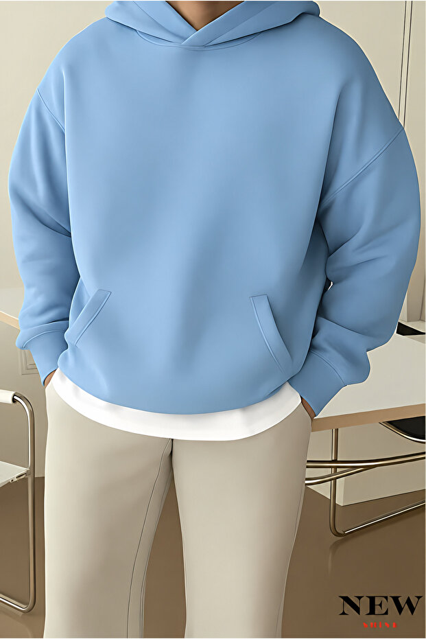 Solid Color Cotton Men's Sweatshirt