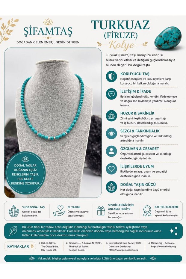 Turquoise natural stone necklace