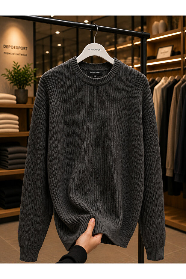 Women's Premium Oversize Soft Crew Neck Knitwear Sweater