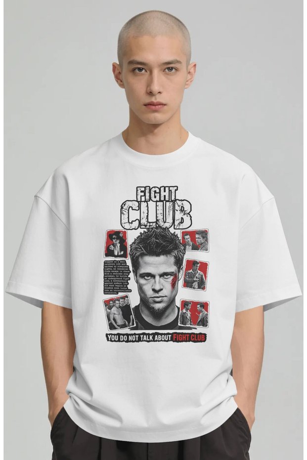 Fight Club Tyler Durden Film Printed Unisex Oversize Premium T-Shirt