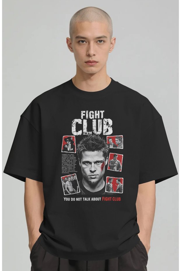 Fight Club Tyler Durden Film Printed Unisex Oversize Premium T-Shirt