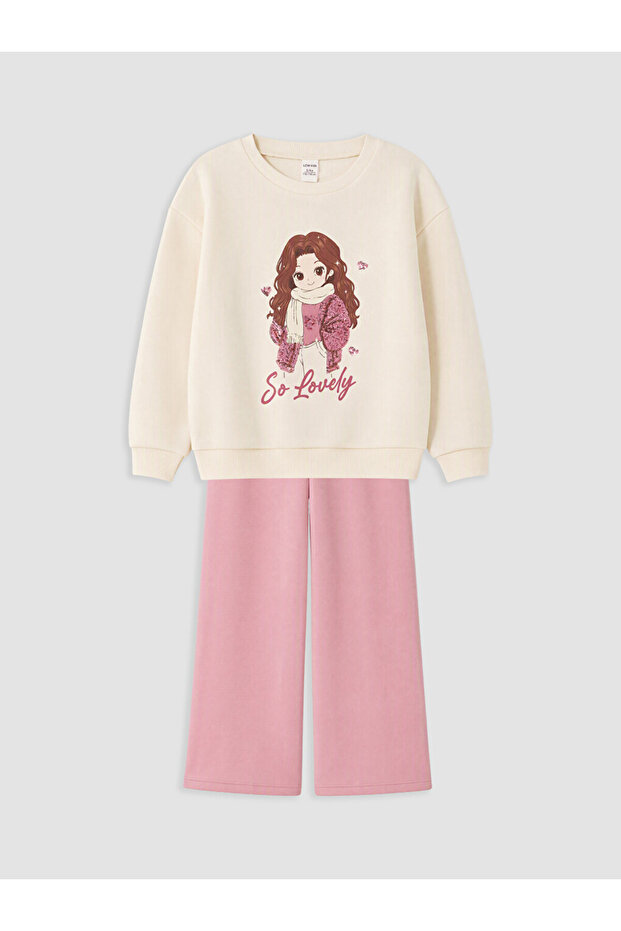 Printed Girls' Thick Sweatshirt