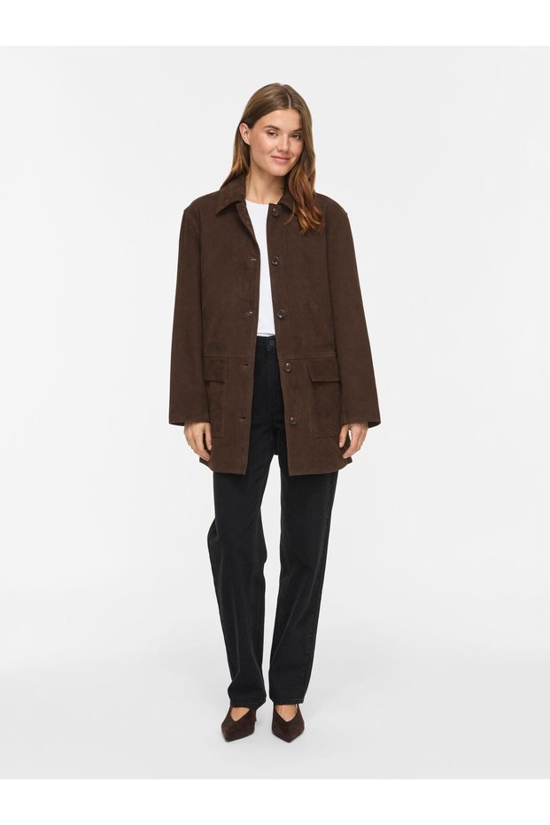 Blazer VIIDA din piele întoarsă