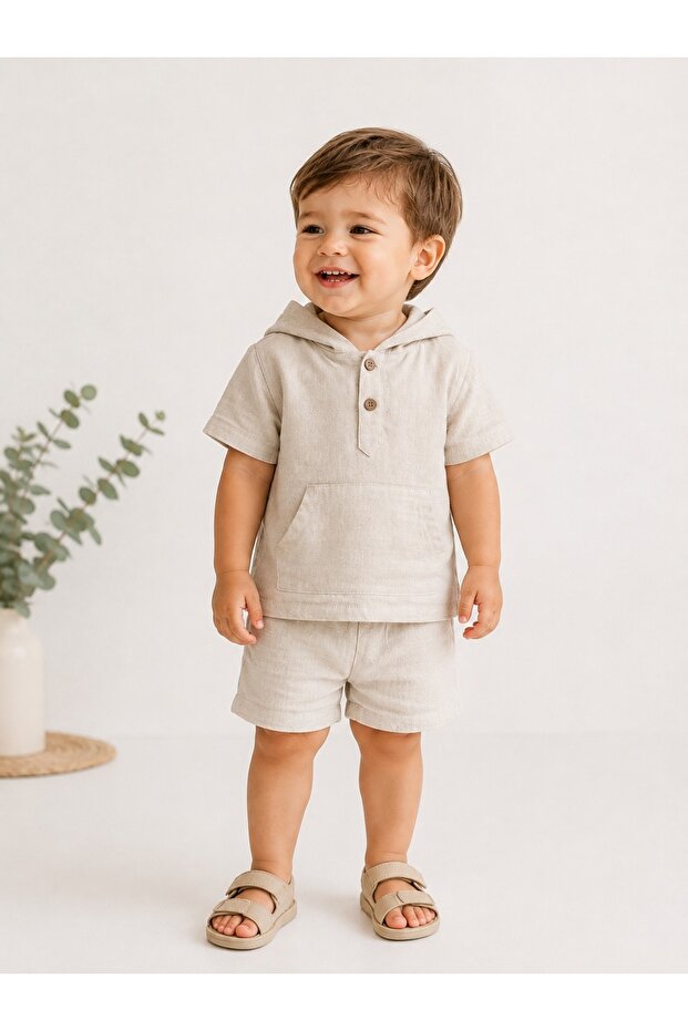Muslin Boy's Hooded Suit-6060-1