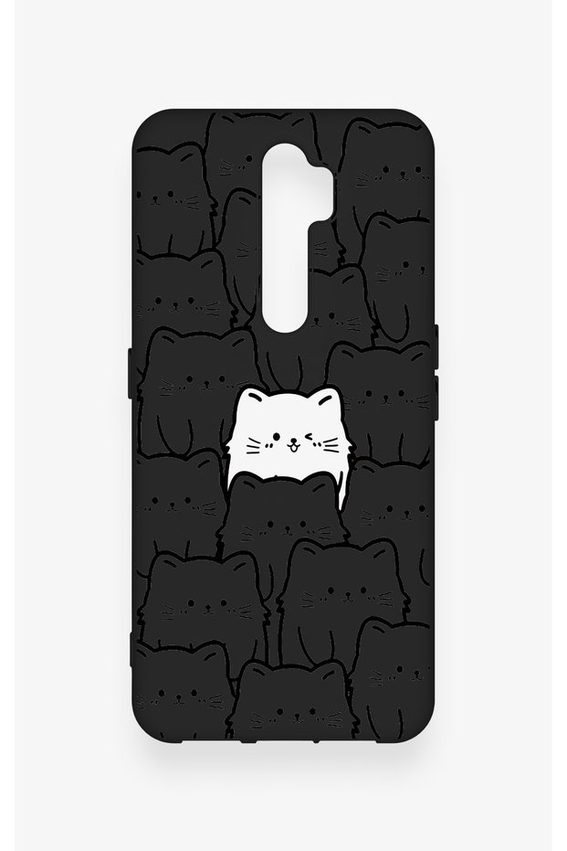 Oppo A5 2020 Compatible Many Cats Patterned Silicone Case