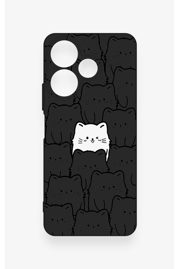 Redmi 13 4g Compatible Many Cats Patterned Silicone Case