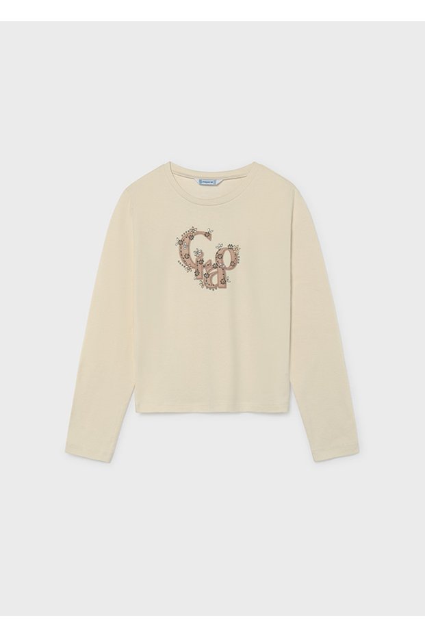 Girl's Long Sleeve T-Shirt Crema 0830