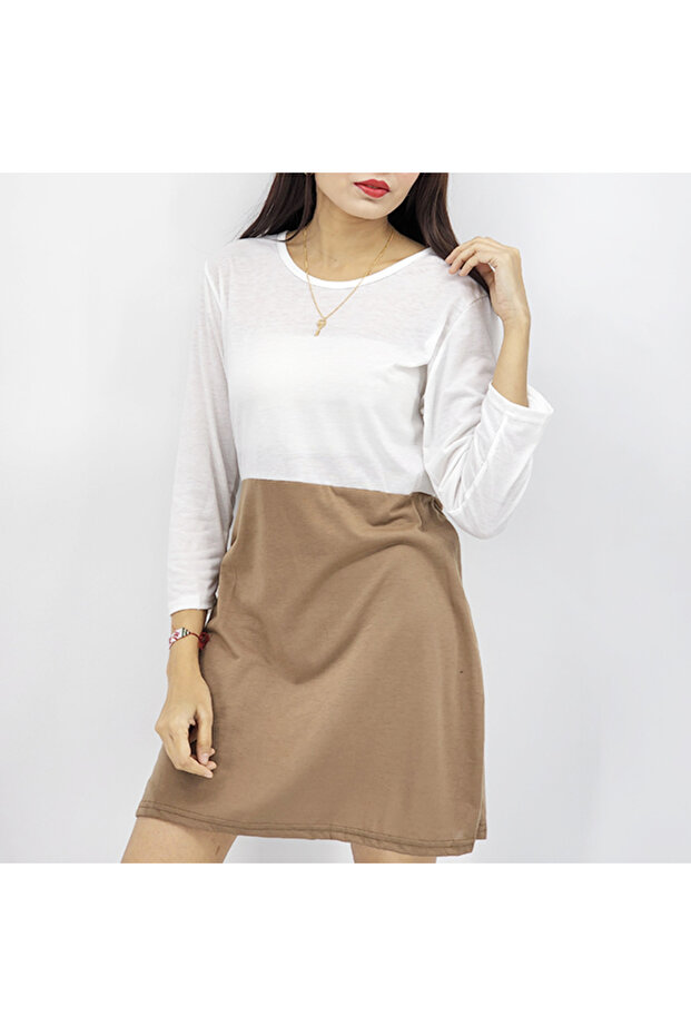 Women's Color block Long sleeve Dress