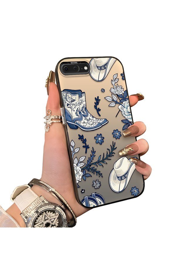 iPhone 7 Plus/8 Plus Compatible Hard Acrylic Back Silicone Edge Lens Protection Case