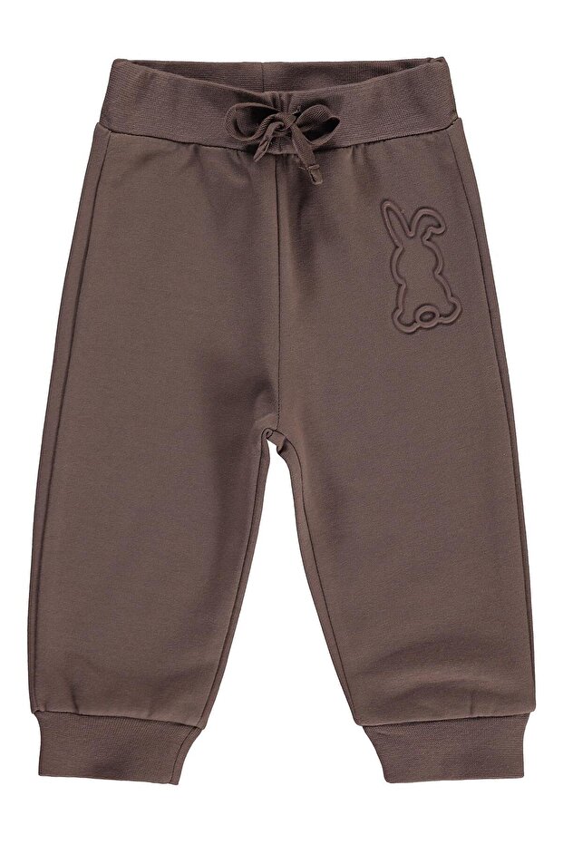 Rabbit Printed Basic 6-18 Months Sweatpants - Brown