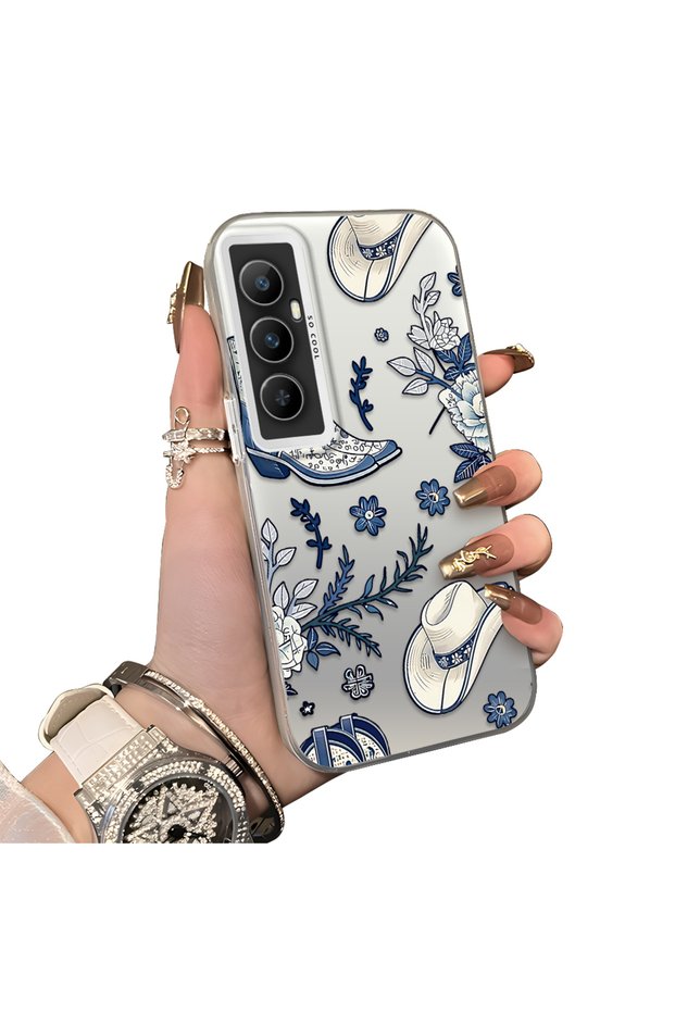 Realme C65 4g Compatible Hard Acrylic Back Silicone Edge Lens Protection Case