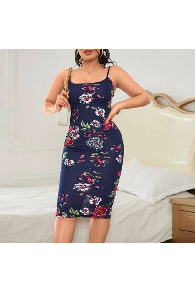 Women's Floral Bodycon Sleeveless Dress