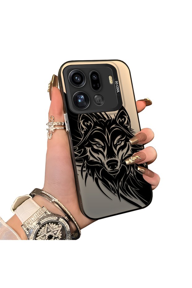 Oppo Find X9 Pro 5g Compatible Hard Acrylic Back Silicone Edge Lens Protection Case Wolf