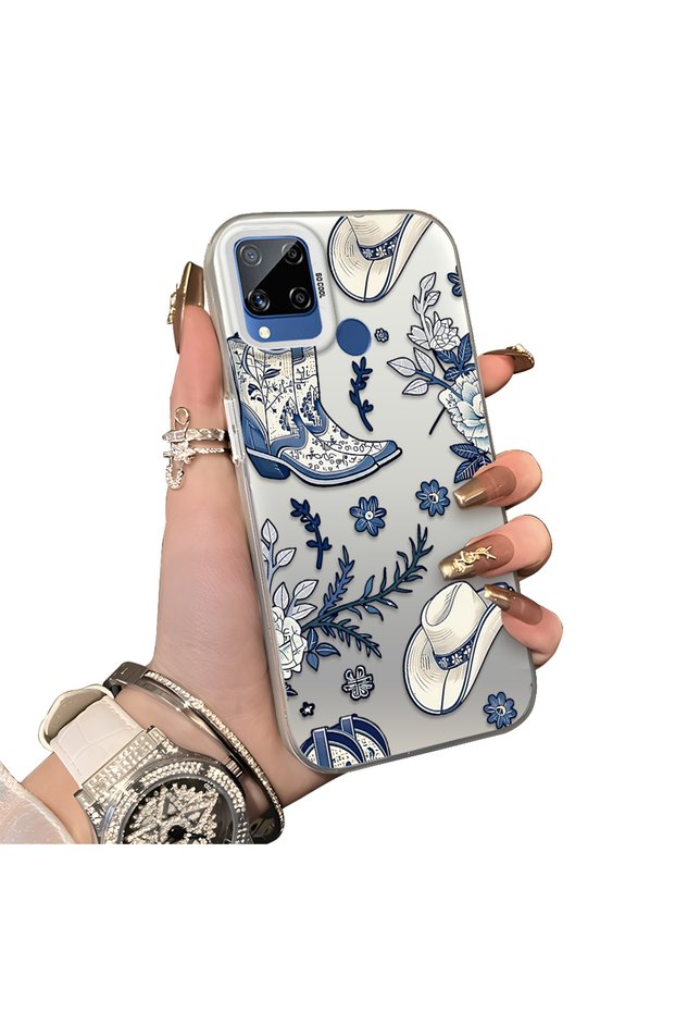 Realme C15/C25/C25S Compatible Hard Acrylic Back Silicone Edge Lens Protection Case