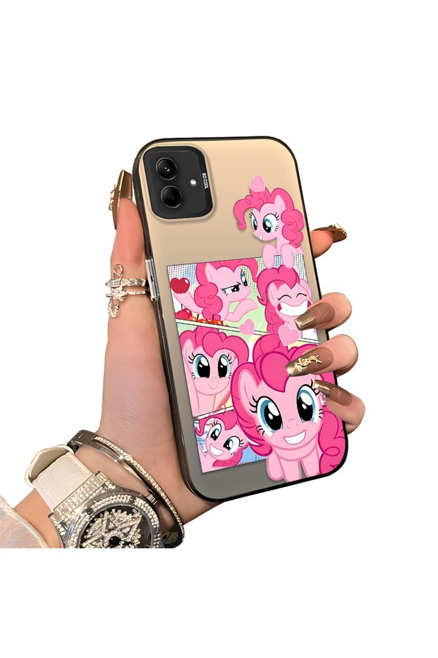 Samsung Galaxy A03/A04E/A04 Compatible Pinkie Pie Multiple Face Expression Printed Hard Acrylic Back Soft Silicone Frame Case