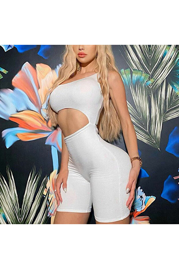 Women's White One shoulder Dress