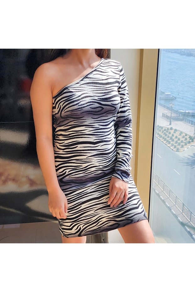 Women's Multicolor One shoulder Dress