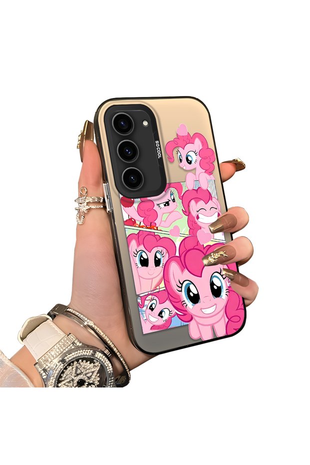 Samsung Galaxy S23 Compatible Pinkie Pie Multiple Face Expression Printed Hard Acrylic Back Soft Silicone Frame Case
