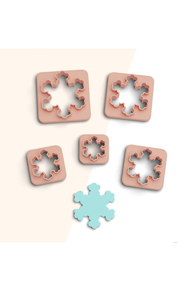 Snowflake Polymer Clay Cutting Mold, Earring Molds, Cookie Mold, 5 Sizes, Ceramic Mold, No:528