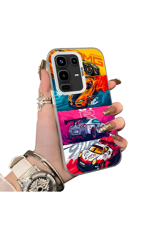 Infinix Note 50/Note 50 Pro Gtr Racing Car Themed Stylish Case Hard Acrylic Back Soft Silicone Edge Shockproof Case