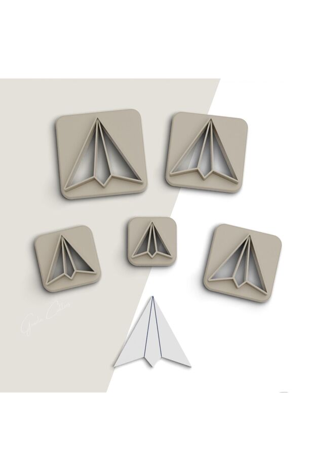 Paper Airplane Polymer Clay Cutting Mold, Earring Molds, Cookie Mold, 5 Sizes, No: 416