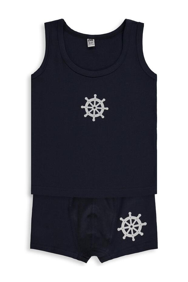 Sailor 2-12 Years Old Boys' Underwear Set - Navy Blue