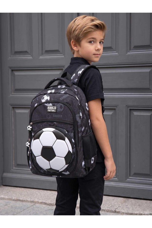 Sports Muggle Mu- Football Teams Black and White School Bag