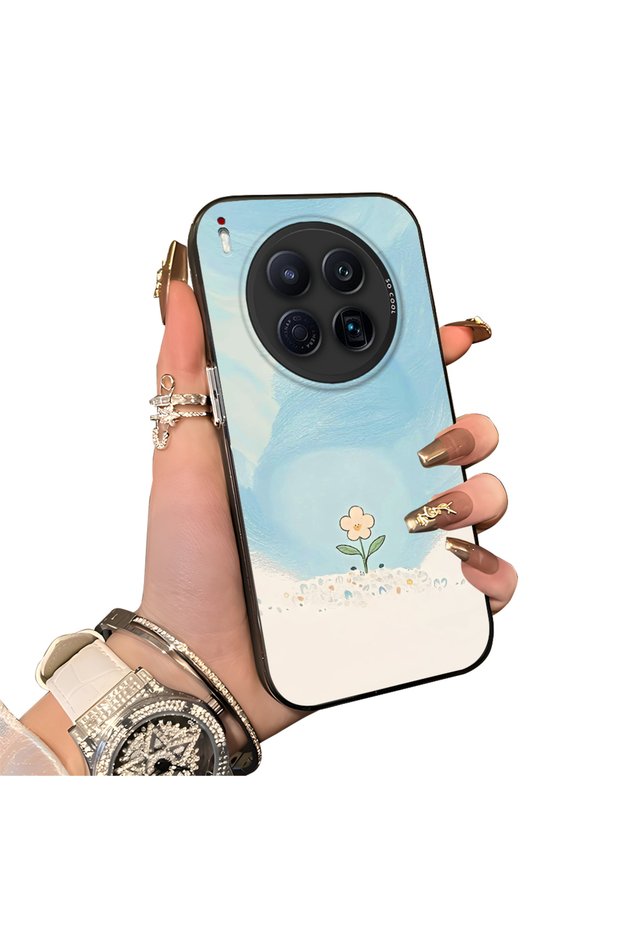Tecno Camon 40 Premier Compatible Cute Little Flower Pattern Acrylic Back Silicone Edge Phone Case