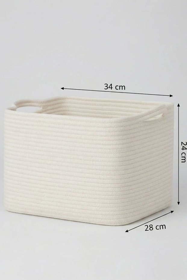 Multi-Purpose Basket with Jute-Looking Wicker Handles | Bathroom & Toy Organizer (34X28X24 cm) - 14 Colors