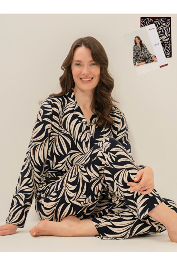 Women'S, Modal, Navy Blue, (with Socks as a Gift), Pajama Set