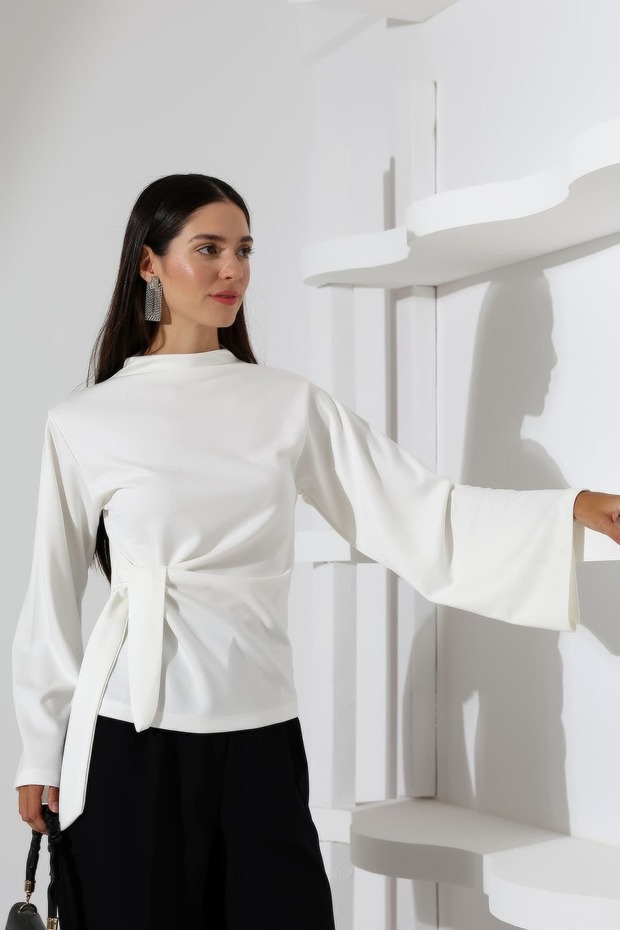 Women's Modal Tie-Detail Spanish Sleeve Blouse
