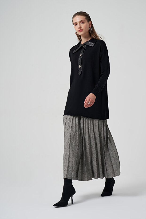 Long Pleated Skirt