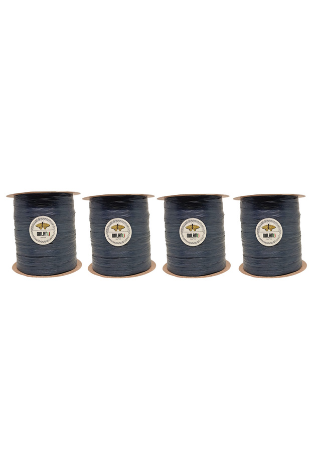 Soft Textured Raffia Yarn No. 17 Navy Blue 4 Pieces 400 Gr 1000 Mt Washable Water Resistant Knitting Yarn
