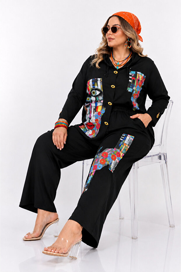 Plus Size Stylish Sportswear Women's Top and Bottom Two-Piece Set