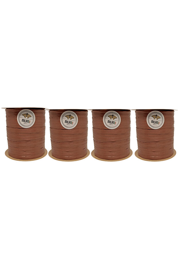Soft Textured Raffia Yarn 37 No Tile Brown 4 Pieces 400 Gr 1000 Mt Washable Water Resistant Knitting Yarn