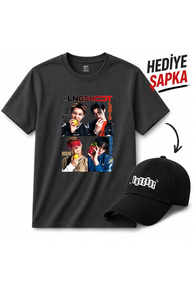 Lngshot Printed T-Shirt, Premium Quality Unisex Kids/Adult (with Hat Gift)