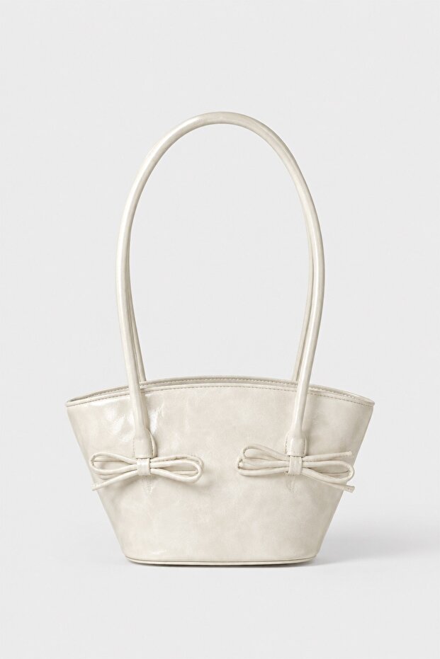 Lorin Bowknot Detailed Soft Leather Look Large Volume Women's Shoulder Bag