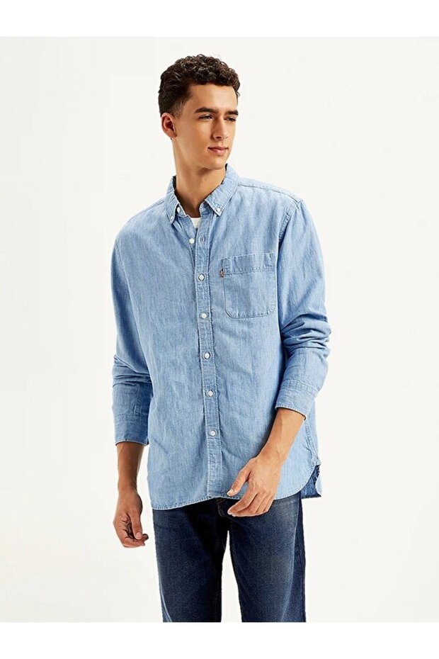 Classic Button Down Denim Gömlek