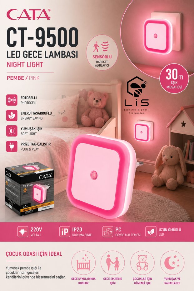 Ct-9500 Photocell Led Night Light with Socket Type Sensor