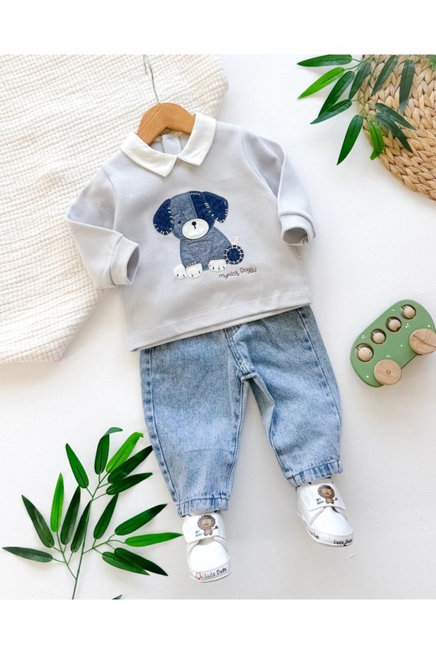 Punch Puppy Detail Thessaloniki Sweater Premium Seasonal 2-Piece Men's Baby Set