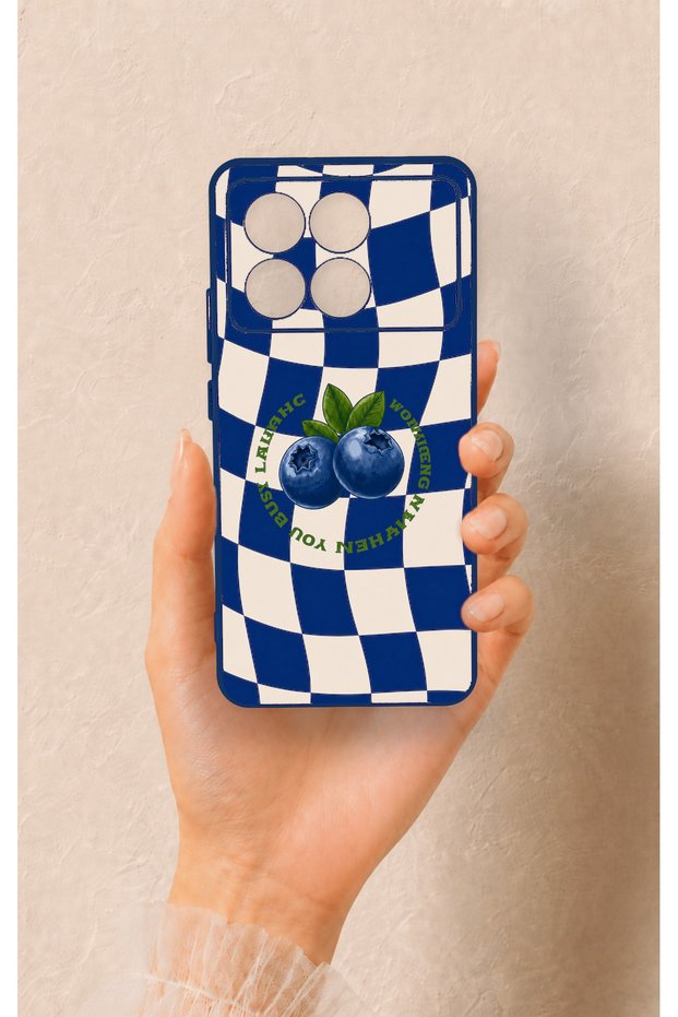 Poco X6 Pro Compatible Blueberry Patterned Silicone Case