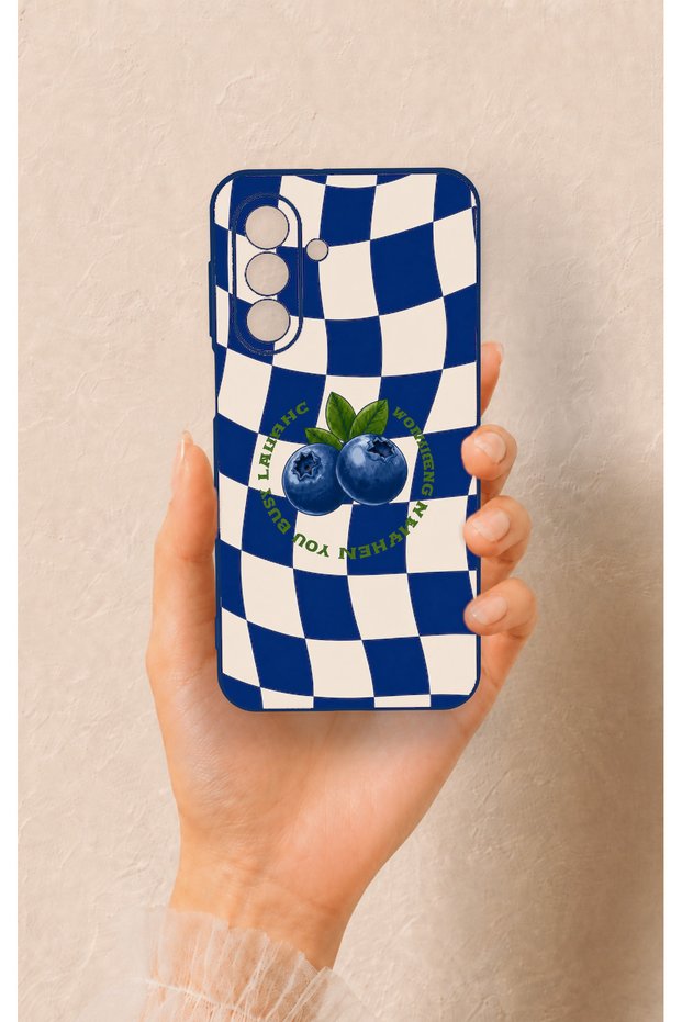 Samsung A17 Compatible Blueberry Patterned Silicone Case