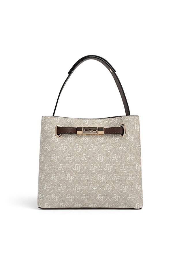 Stone - Brown Monogram Women's Handbag Sp1293