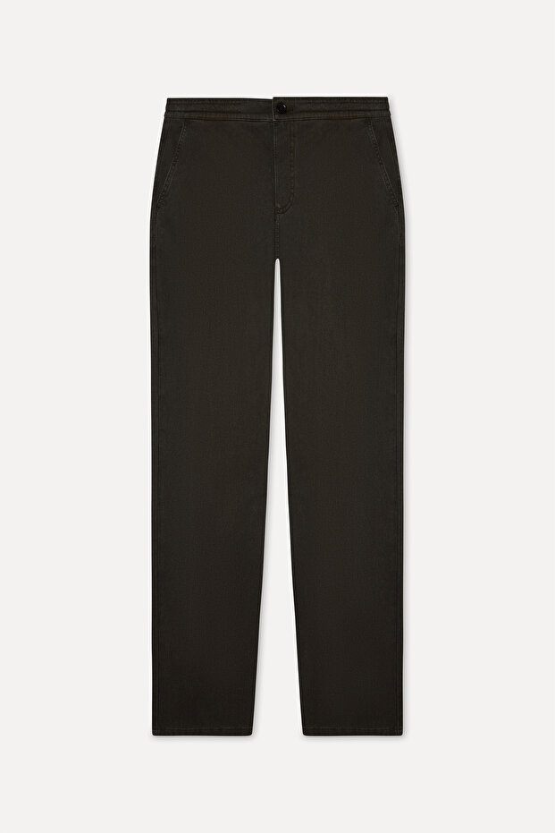 Men's Brown Straight Fit Trousers