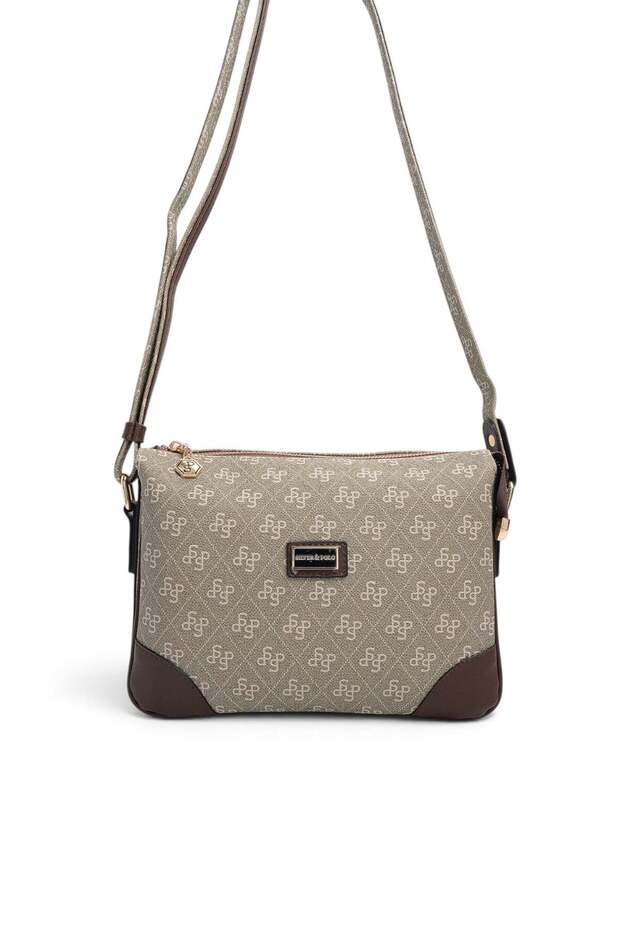 Y.Green - Brown Monogram Women's Crossbody Bag Sp784