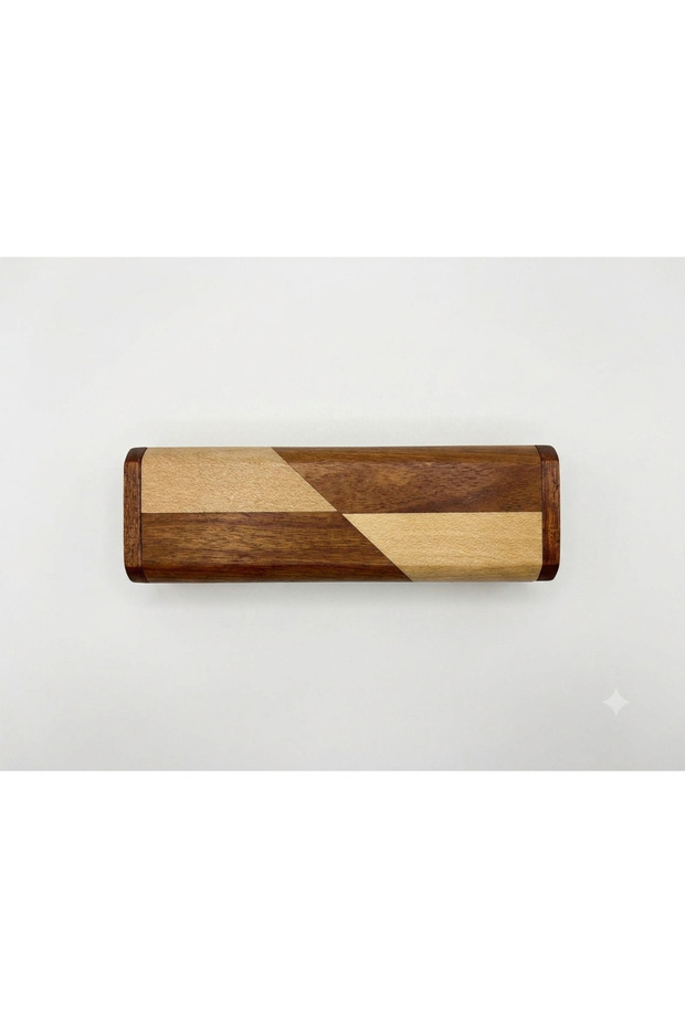 Handcrafted Dual-Color Wooden Single Pen Box