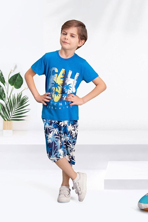California 95 Blue Boy Capri Suit