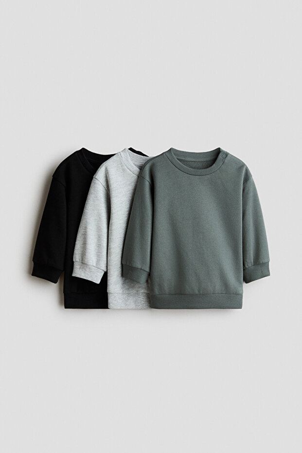 3’lü Pamuklu Sweatshirt