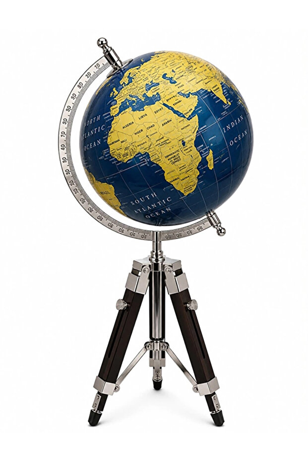 Decorative World Globe with Wooden Tripod Stand 370